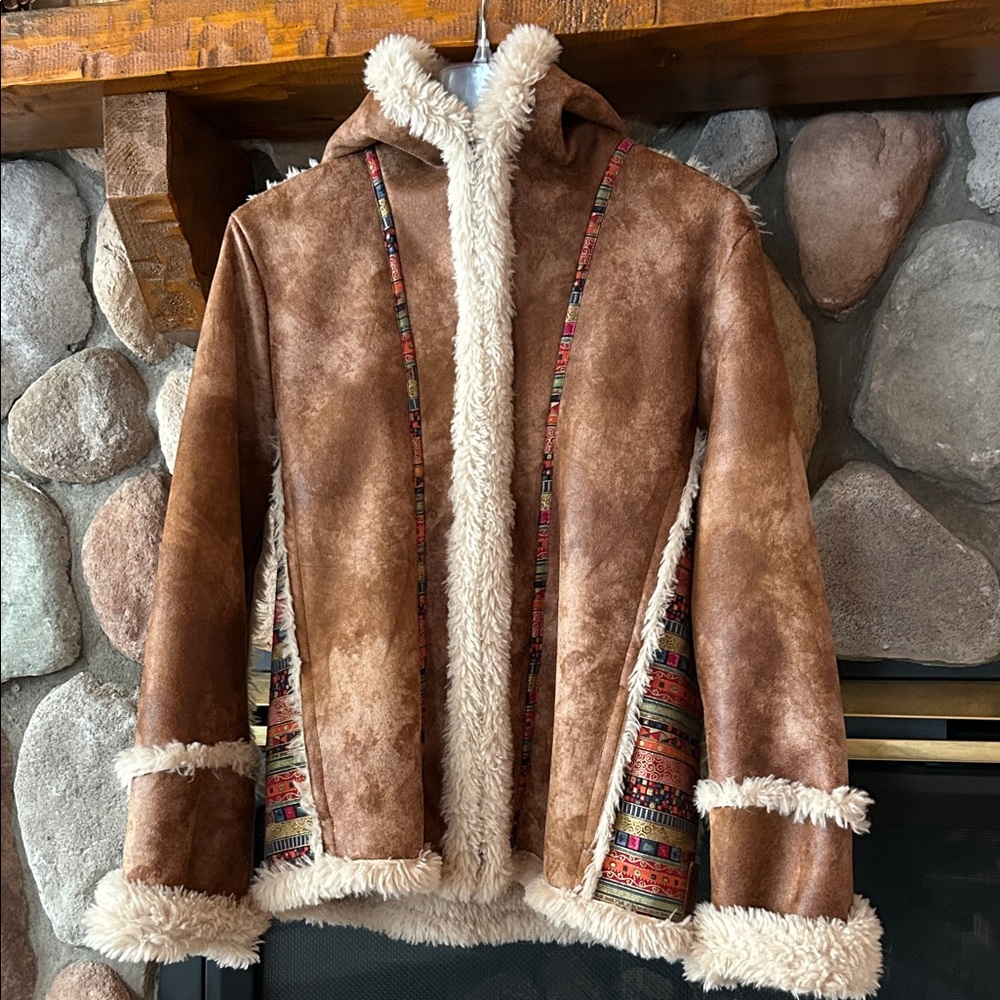 Women's Brown Shearling Ski Jacket - image 3